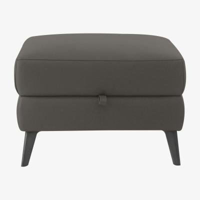 Furniture Village Domicil - Maddox Leather Storage Footstool - NN Elephant Grey