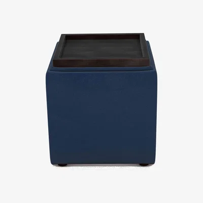 Furniture Village The Lounge Co. - Bronwyn Storage Cube Tray Stool - Midnight Indigo