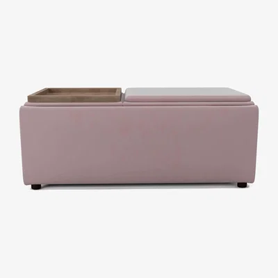 Furniture Village The Lounge Co. - Bronwyn Storage Bench Tray Stool - Cotton Candy