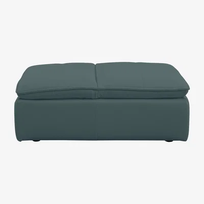 Furniture Village Starlight Express NC Leather Storage Chair Footstool - NC Lake Green