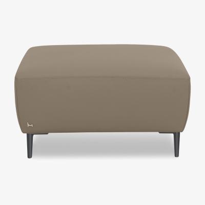 Furniture Village Nicoletti Italia - Milano Leather Footstool - Torello Taupe