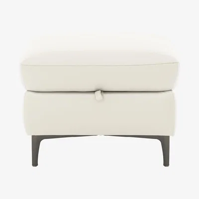 Furniture Village Galaxy Storage Footstool - White- World of Leather