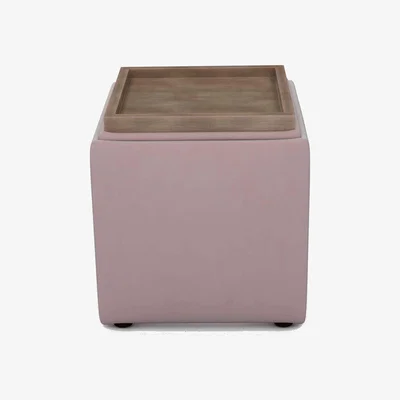 Furniture Village The Lounge Co. - Bronwyn Storage Cube Tray Stool - Cotton Candy