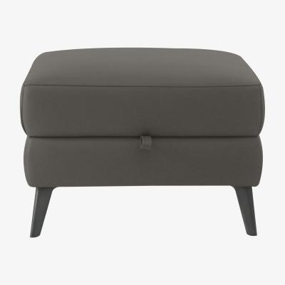 Furniture Village Domicil - Maddox Leather Storage Footstool - NP Elephant Grey