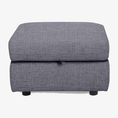 Furniture Village Compact Collection Lille Fabric Storage Footstool - Gun Metal