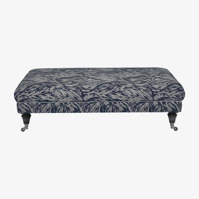 Furniture Village Boutique Chatterley Footstool - Canopy Midnight with Ebony Castors