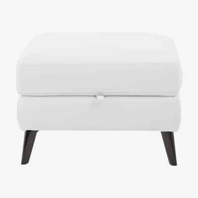 Furniture Village Axel BV Leather Storage Footstool - BV Star White