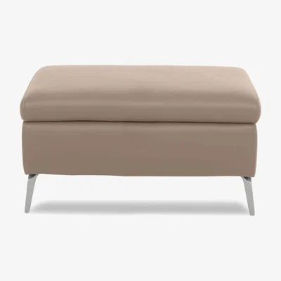 Furniture Village Daytona Leather Footstool - Barley