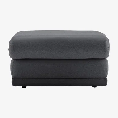 Furniture Village G Plan - Malvern Leather Storage Footstool - Cambridge Petrol Blue