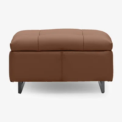 Furniture Village Gisella Leather Large Footstool - Butterscotch
