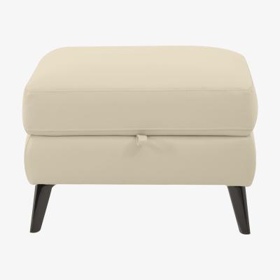 Furniture Village Axel BV Leather Storage Footstool - BV Bisque