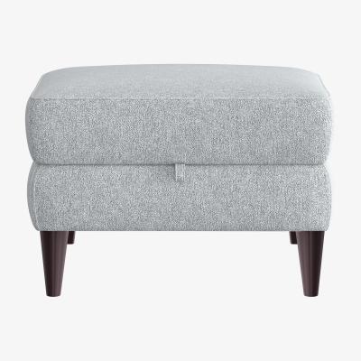 Furniture Village Compact Collection Klein Fabric Storage Footstool - Frost