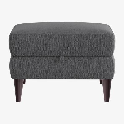Furniture Village Compact Collection Klein Fabric Storage Footstool - R39 Charcoal