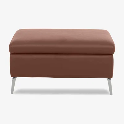 Furniture Village Daytona Leather Footstool - Butterscotch