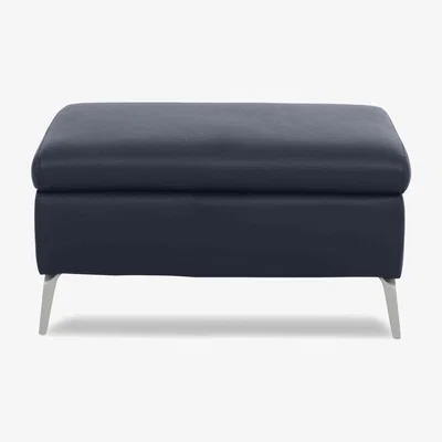 Furniture Village Daytona Leather Footstool - Peacock