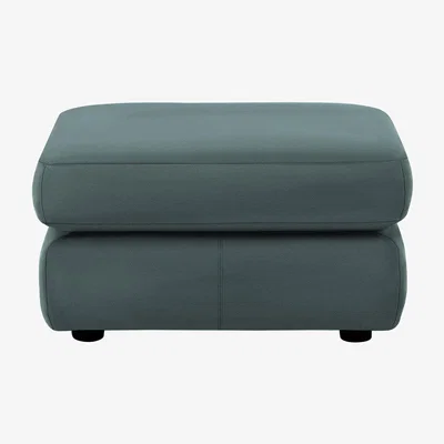 Furniture Village G Plan - Avon Leather Storage Footstool - Cambridge Petrol Blue
