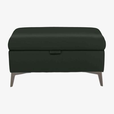 Furniture Village Ezra Leather Storage Footstool - Oslo Pine
