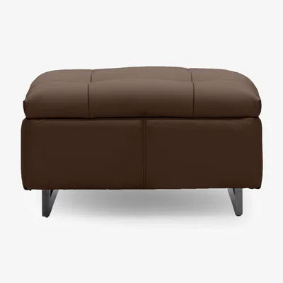 Furniture Village Gisella Leather Large Footstool - Chocolate