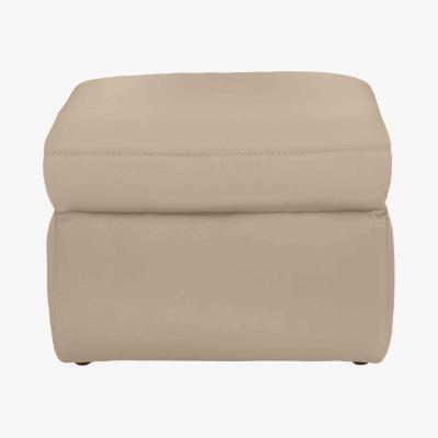 Furniture Village Berlin Leather Storage Footstool - Pebble