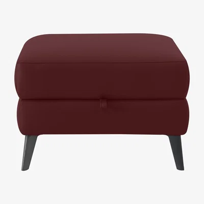Furniture Village Domicil - Huxley Leather Storage Footstool - Burgundy