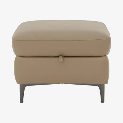 Furniture Village Galaxy Storage Footstool - Mink- World of Leather