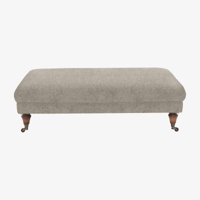 Furniture Village Boutique Chatterley Footstool - Bolero Quill with Walnut Castors