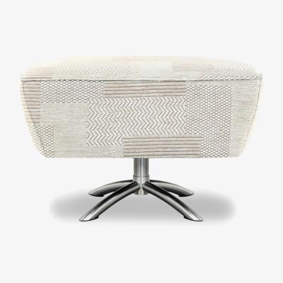 Furniture Village G Plan - Arlo Fabric Swivel Footstool - Checkers Putty
