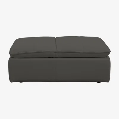 Furniture Village Starlight Express HW Leather Storage Chair Footstool - Charcoal Gray
