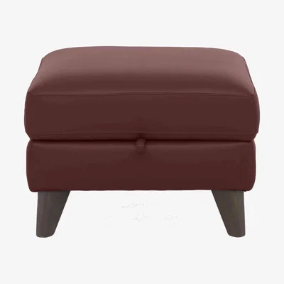 Furniture Village Jules AN Leather Storage Stool - Burgundy