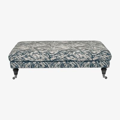 Furniture Village Boutique Chatterley Footstool - Canopy Spruce with Ebony Castors
