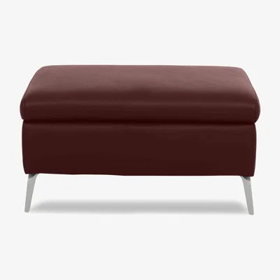 Furniture Village Daytona Leather Footstool - Ruby