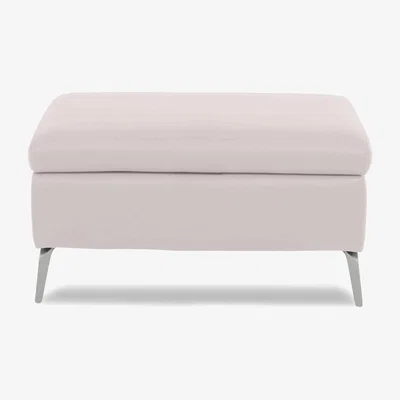 Furniture Village Daytona Leather Footstool - Cotton
