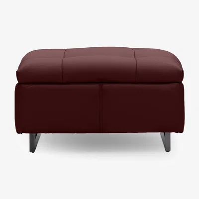 Furniture Village Gisella Leather Large Footstool - Ruby