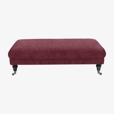 Furniture Village Boutique Chatterley Footstool - Bolero Boysenberry with Ebony Castors