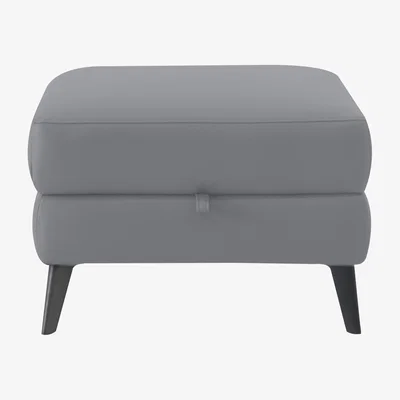 Furniture Village Domicil - Huxley Leather Storage Footstool - NP Paloma Grey