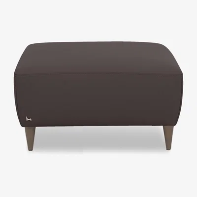 Furniture Village Nicoletti Italia - Milano Leather Footstool - Botera Testa Di Moro