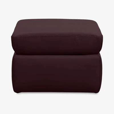 Furniture Village Quinn Leather Storage Footstool - Burgundy
