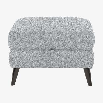 Furniture Village Axel Fabric Storage Footstool - Frost