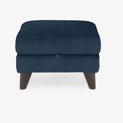 Furniture Village Wade Fabric Storage Footstool - Silverish Blue