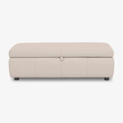 Furniture Village Tyrell 150cm BV Leather Blanket Box - Dapple Grey