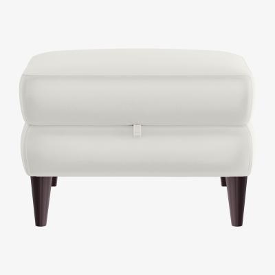 Furniture Village Compact Collection Klein BV Leather Storage Footstool - Frost