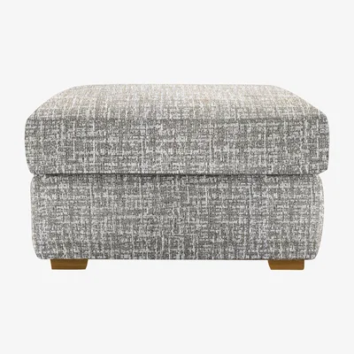 Furniture Village G Plan - Seattle Fabric Storage Footstool with Wooden Feet - Shore Slate