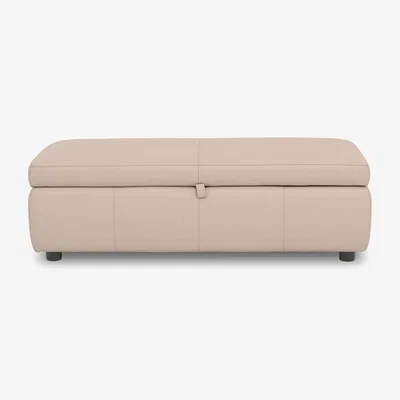 Furniture Village Tyrell 150cm BV Leather Blanket Box - BV Pebble