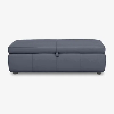 Furniture Village Tyrell 150cm NC Leather Blanket Box - NC Ocean Blue