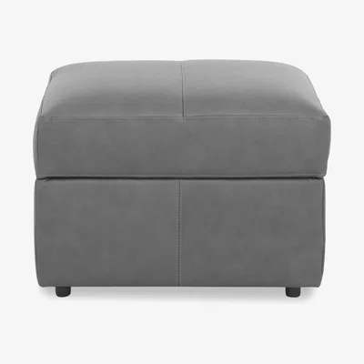 Furniture Village Iris Leather Storage Footstool - Turino Graphite