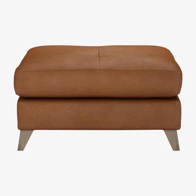 Furniture Village The Lounge Co. - Hermione Leather Footstool - Brown