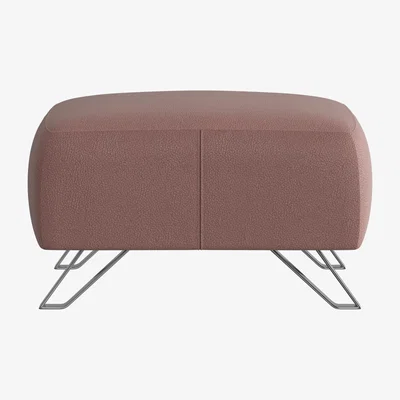 Furniture Village Nicoletti - Tesla Leather Footstool - Pink