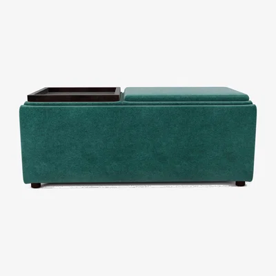 Furniture Village The Lounge Co. - Bronwyn Storage Bench Tray Stool - Ocean Emerald