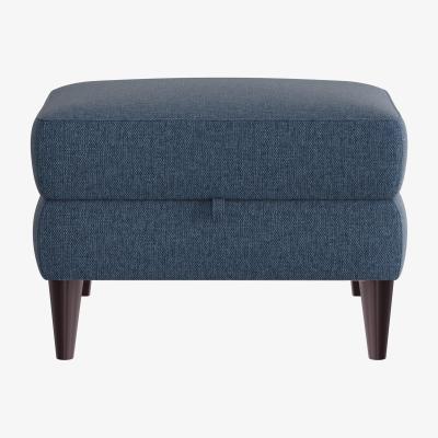 Furniture Village Compact Collection Klein Fabric Storage Footstool - R38 Blue