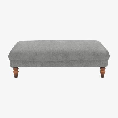 Furniture Village Boutique Chatterley Footstool - Bolero Steel with Walnut Feet